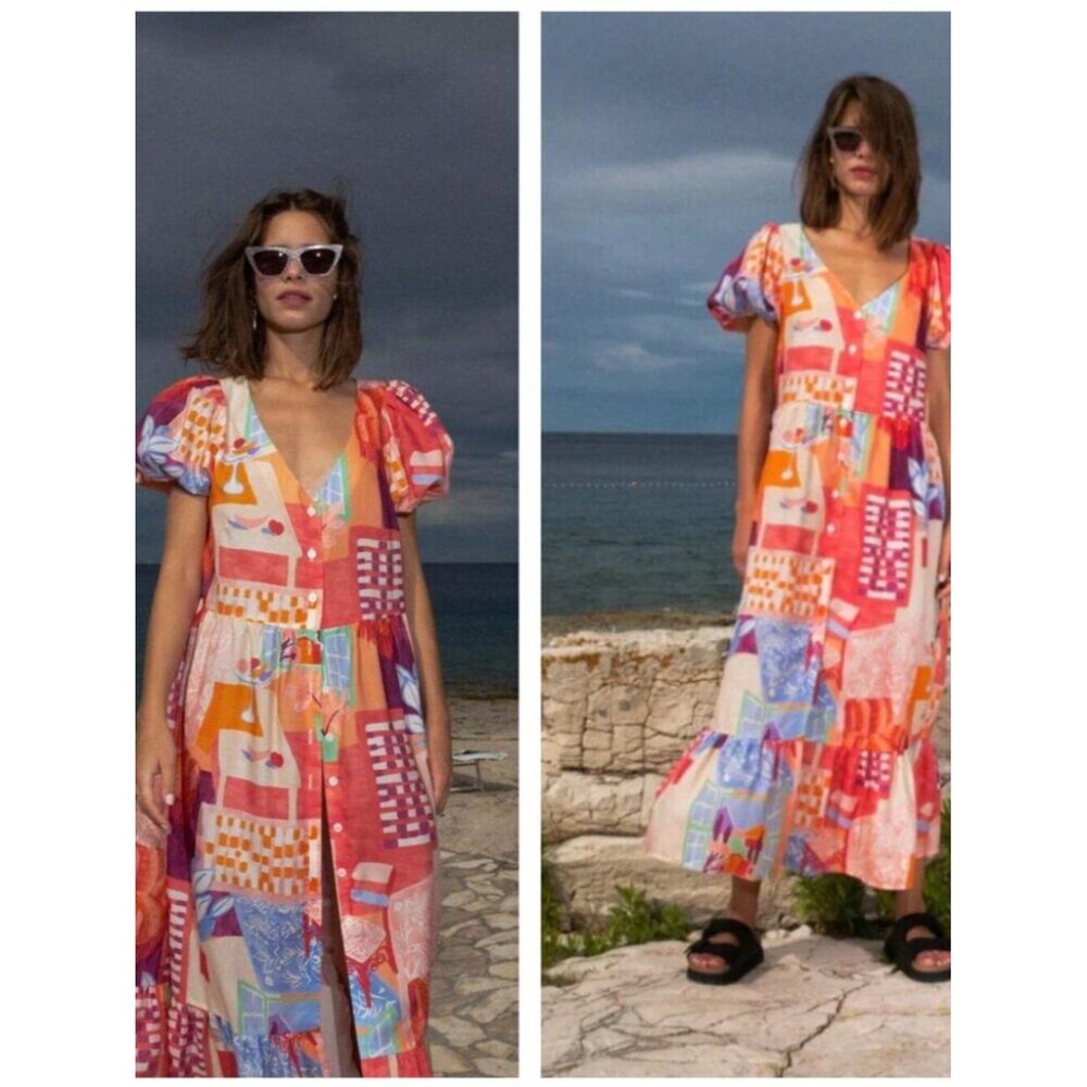 UNTITLED IN MOTION Caleo Maxi Dress in Room With A View Print Tropical Shift
